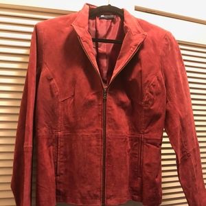 Beautiful Coral Red Suede Jacket